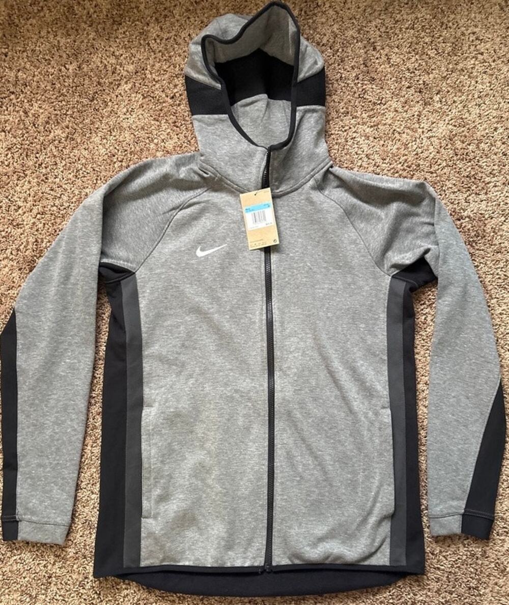 Nike Men's Heathered Gray Black Full Zip Hoodie Sweatshirt NWT Medium FD1132-032